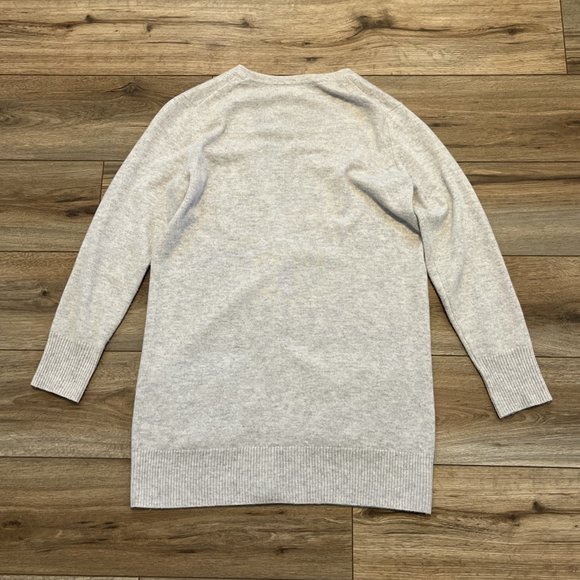 Pure Collection 100% Cashmere Cardigan Sweater SZ 8/10 Button Up V Neck Gray - Picture 10 of 10